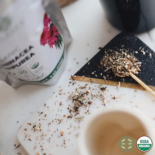 Echinacea Purpurea Orgánica 4 oz. (113g) - Té Seco Certificado USDA, Hierba de Calidad Premium, Flor de Cono Púrpura, Cortada y Tamizada - imagen 5