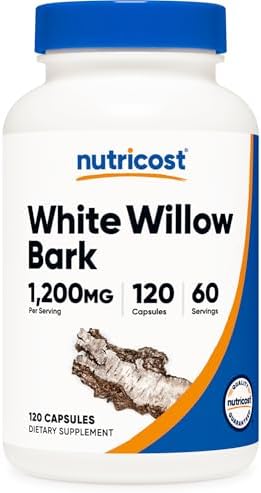 Cápsulas de Corteza de Sauce Blanco Nutricost (1200 mg por Porción) 120 Cápsulas - 60 Porciones - imagen 1