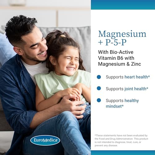 EuroMedica Magnesio + P-5-P - Suplemento para la Salud Ósea y Cardiaca - Con Vitamina B6, Zinc y Magnesio - Cápsulas Veganas de 60 Unidades - imagen 3