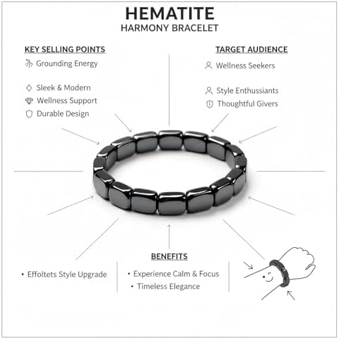 Pulsera de Hematita para Hombre JZSCBYD, Pulsera de Moda Natural. Reaviva la Masculinidad, Recupera Fuerza y Confianza. Regalo Inspirador. - imagen 3