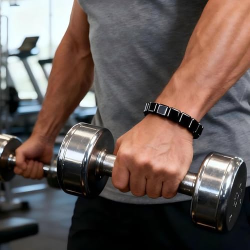 Pulsera de Hematita para Hombre JZSCBYD, Pulsera de Moda Natural. Reaviva la Masculinidad, Recupera Fuerza y Confianza. Regalo Inspirador. - imagen 4