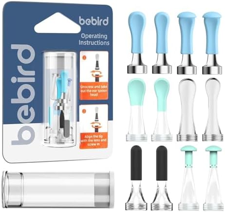 Puntas de Repuesto Bebird para Limpiar Oídos, 12 Piezas de Silicona Impermeable para Eliminación de Cera, Compatible con R1/W3/R3/T15/X3/X17 - imagen 1