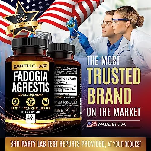 Suplemento de Fadogia Agrestis Earth Elixir 900mg (180 Cápsulas) - Hecho en EE. UU. - Suministro para 3 Meses - Pruebas de Terceros - Extracto de - imagen 5