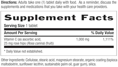 Country Life Vitamina C 1000mg con Rosa Mosqueta – Suplemento Inmunológico de Liberación Prolongada – Antioxidante – Vegano, Sin Gluten, Sin - imagen 4