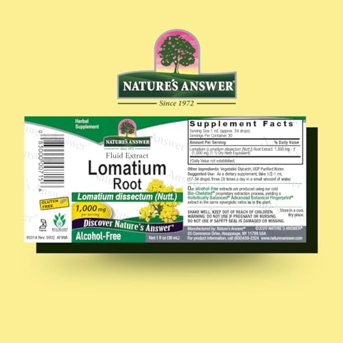 Extracto de Raíz de Lomatium Nature’s Answer - Suplemento Herbal Natural - Sin Gluten ni Alcohol - Ideal para Inmunidad y Bienestar - 1000mg (30ml) - imagen 2