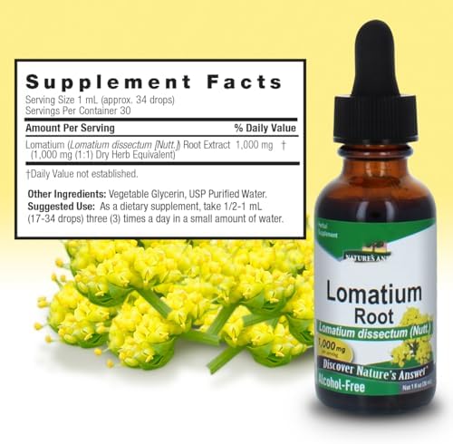 Extracto de Raíz de Lomatium Nature’s Answer - Suplemento Herbal Natural - Sin Gluten ni Alcohol - Ideal para Inmunidad y Bienestar - 1000mg (30ml) - imagen 3