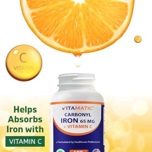Suplemento de Hierro Carbonilo Vitamatic 65 mg con Vitamina C – Suplemento Suave para Energía y Soporte Inmunológico – Alta Absorción – 120 Tabletas - imagen 5