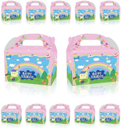 Decoraciones de Cumpleaños YOOUUQIAN de Cerdito Cartoon, 12 Pzs de Cajas de Regalo Anime Rosadas para Fiestas de Niños y Niñas - imagen 1