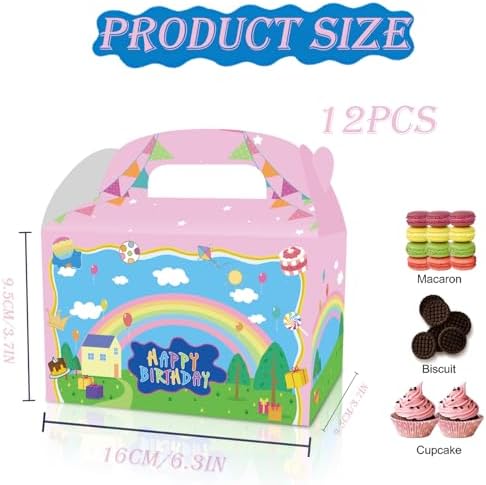Decoraciones de Cumpleaños YOOUUQIAN de Cerdito Cartoon, 12 Pzs de Cajas de Regalo Anime Rosadas para Fiestas de Niños y Niñas - imagen 4