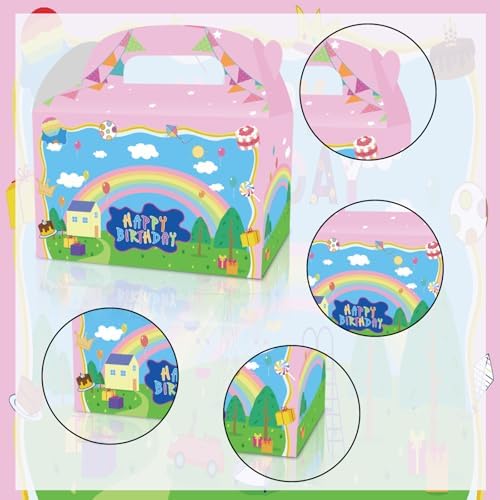 Decoraciones de Cumpleaños YOOUUQIAN de Cerdito Cartoon, 12 Pzs de Cajas de Regalo Anime Rosadas para Fiestas de Niños y Niñas - imagen 5