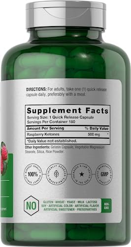 Horbäach Cetonas de Frambuesa | 500mg | 180 Cápsulas | Pastillas Sin OGM y Sin Gluten - imagen 2