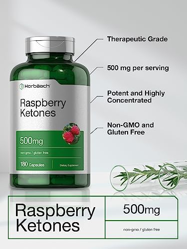 Horbäach Cetonas de Frambuesa | 500mg | 180 Cápsulas | Pastillas Sin OGM y Sin Gluten - imagen 3