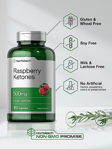 Horbäach Cetonas de Frambuesa | 500mg | 180 Cápsulas | Pastillas Sin OGM y Sin Gluten - imagen 4