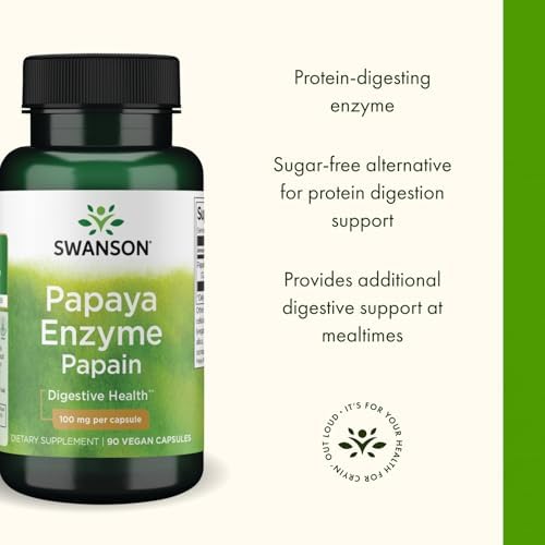 Swanson Papain Enzima de Papaya 100 Miligramos 90 Cápsulas Veganas - imagen 4