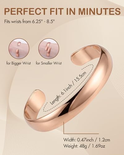 Pulsera de Cobre Puro Feraco para Hombre y Mujer, 99.99% Cobre Real, Brazalete Tibetano Ajustable, Joyería Hecha a Mano, Regalo Ideal - imagen 7