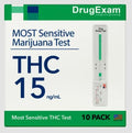 Paquete de 10 - Prueba de Marihuana DrugExam (THC) 15. Tiras de Prueba de Orina. - imagen 1