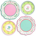 Platos para Fiesta de Té xo, Fetti - Paquete de 32, 16 de 9 + 16 de 7 | Decoraciones de Jardín, Cumpleaños, Pastel Rosa Verde Amarillo, Pascua, - imagen 1