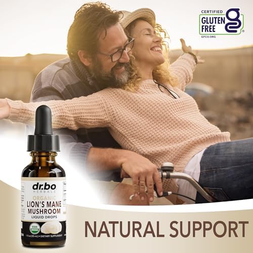 Gotas de Suplemento de Hongo Melena de León - Tinctura Líquida Orgánica para Enfoque y Salud Cerebral - Suplemento Vegano de 1oz - imagen 5