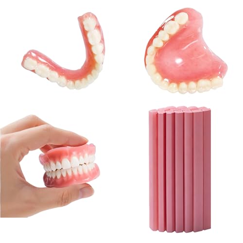 Material de goma para fijar dentaduras parciales o completas, ideal para crear dientes temporales y mejorar tu sonrisa en casa. - imagen 1