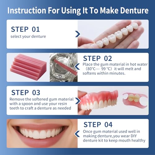 Material de goma para fijar dentaduras parciales o completas, ideal para crear dientes temporales y mejorar tu sonrisa en casa. - imagen 4