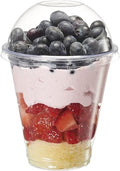 Vasos Plásticos Transparentes GUSTO de 12 oz con Tapas de Domo, 50 Piezas (Sin Agujero) - Perfectos para Smoothies, Malteadas y Bebidas para Llevar - imagen 1