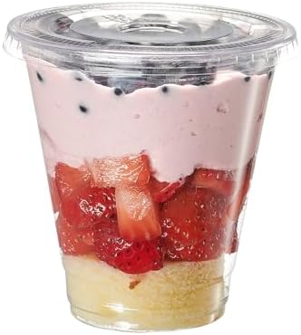 Vasos Plásticos Transparentes GUSTO de 12 oz con Tapas de Domo, 50 Piezas (Sin Agujero) - Perfectos para Smoothies, Malteadas y Bebidas para Llevar - imagen 8
