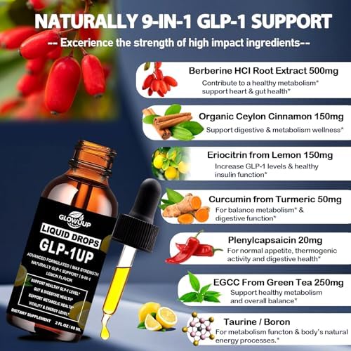 Suplemento Líquido de Berberina para Mujeres y Hombres, Berberina Liposomal con Canela de Ceilán, Té Verde, Eriocitrina, Curcumina y Aloe Vera para - imagen 2