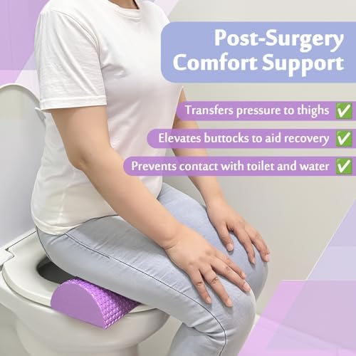 Cojín AOSSA para BBL, Elevador de Inodoro y Asiento para Recuperación de Aumento de Glúteos, Almohada de Espuma Morada para Sentarse - imagen 2