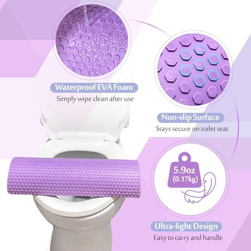 Cojín AOSSA para BBL, Elevador de Inodoro y Asiento para Recuperación de Aumento de Glúteos, Almohada de Espuma Morada para Sentarse - imagen 4