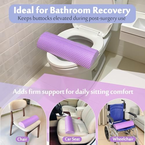 Cojín AOSSA para BBL, Elevador de Inodoro y Asiento para Recuperación de Aumento de Glúteos, Almohada de Espuma Morada para Sentarse - imagen 6