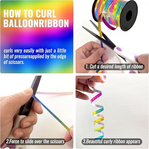 GIFTEXPRESS 12 Rollos de Cintas Rizadas Brillantes para Globos, Regalos y Fiestas – Colores Metálicos Brillantes para Manualidades y Decoración de - imagen 5