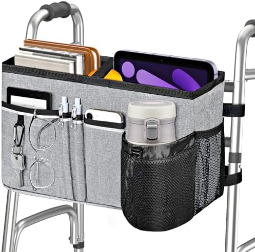 Canasta Mejorada Dotday para Andadera Plegable, Bolsa Plegable con Porta Vaso, Accesorios para Personas Mayores con Movilidad Reducida, Gran - imagen 1
