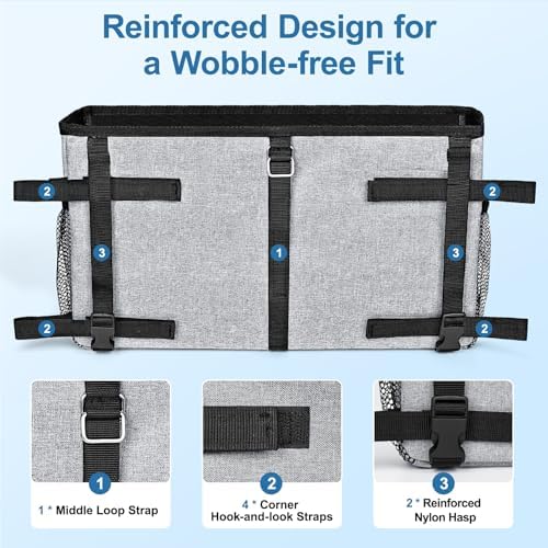 Canasta Mejorada Dotday para Andadera Plegable, Bolsa Plegable con Porta Vaso, Accesorios para Personas Mayores con Movilidad Reducida, Gran - imagen 5