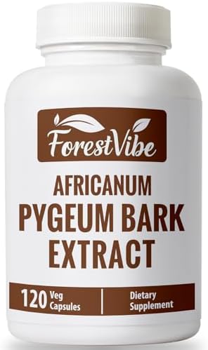 Suplemento Pygeum para Hombres ForestVibe 500mg, Extracto Estandarizado de Corteza de Pygeum Africanum, 120 Cápsulas Veganas, Suministro para 4 - imagen 1