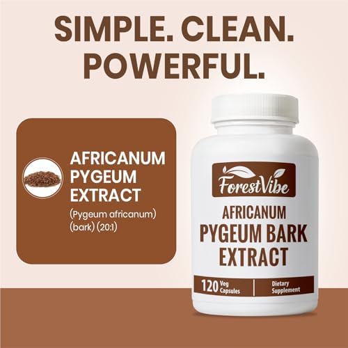 Suplemento Pygeum para Hombres ForestVibe 500mg, Extracto Estandarizado de Corteza de Pygeum Africanum, 120 Cápsulas Veganas, Suministro para 4 - imagen 3