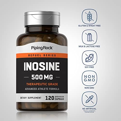 Inosina 500mg Piping Rock | 120 Cápsulas | Fórmula Avanzada para Atletas | Suplemento Terapéutico | Sin OGM, Sin Gluten - imagen 3