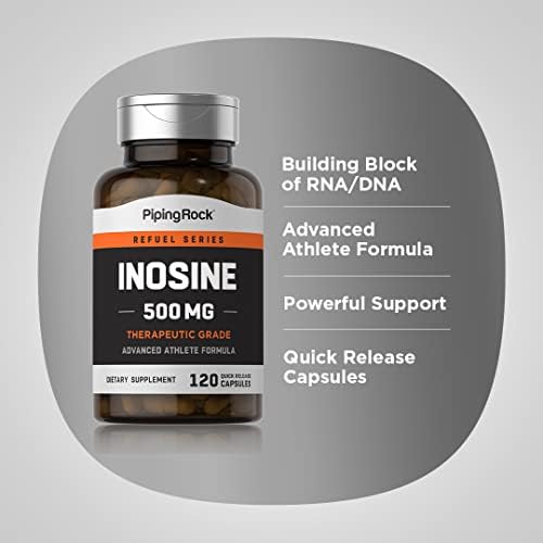 Inosina 500mg Piping Rock | 120 Cápsulas | Fórmula Avanzada para Atletas | Suplemento Terapéutico | Sin OGM, Sin Gluten - imagen 4