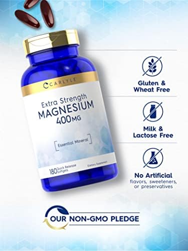 Carlyle Óxido de Magnesio 400mg | 180 Cápsulas Blandas | Mineral Esencial | Suplemento Sin OGM y Libre de Gluten - imagen 4
