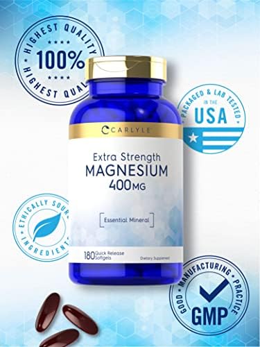 Carlyle Óxido de Magnesio 400mg | 180 Cápsulas Blandas | Mineral Esencial | Suplemento Sin OGM y Libre de Gluten - imagen 5