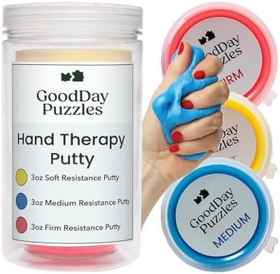 Set de 3 Piezas de Masilla Terapéutica GoodDay - Fortalecimiento de Manos y Alivio del Estrés, Masilla para Ejercicios de Agarre, Dedos y Muñecas, - imagen 1