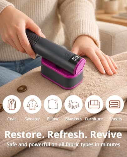 Desfibradora Skillroad 2 en 1 Recargable con Pantalla LED, 2 Velocidades y 6 Cuchillas para Ropa, Muebles y Sofás, Elimina Pelusas y Bolitas - imagen 4