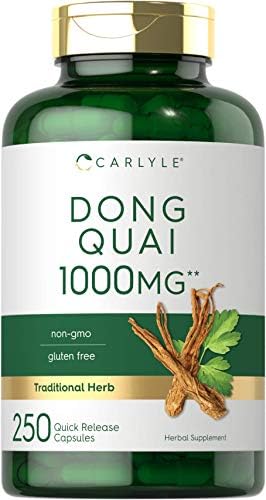 Cápsulas de Dong Quai Carlyle | 250 Contenido | Suplemento Sin OGM y Libre de Gluten | Hierba Tradicional - imagen 1