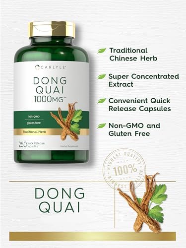 Cápsulas de Dong Quai Carlyle | 250 Contenido | Suplemento Sin OGM y Libre de Gluten | Hierba Tradicional - imagen 3