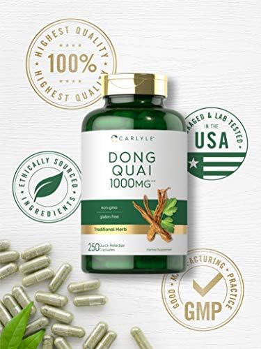 Cápsulas de Dong Quai Carlyle | 250 Contenido | Suplemento Sin OGM y Libre de Gluten | Hierba Tradicional - imagen 5