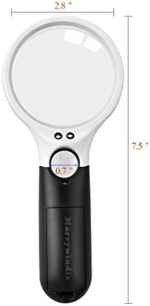 Paquete de 2 Lentes de Aumento Marrywindix con Luz LED, Lupa de Mano 3X 45X para Lectura y Joyería - imagen 2