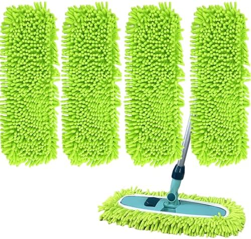 Paquete de 4 Almohadillas de Microfibra de 14'' a 16'' Compatibles con Leifheit 55210, Refill Reutilizables para Mopas, Paños Lavables para Limpiar - imagen 1