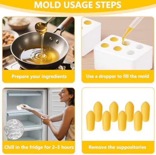 Kit de Moldes de Silicón Reutilizables WIKSRY para Supositorios – 4 Piezas de 2ML – Moldes Flexibles y Ecológicos para Mujeres – Fáciles de Limpiar y - imagen 4