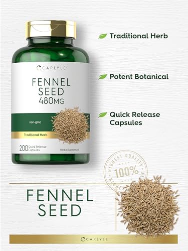 Cápsulas de Semilla de Hinojo Carlyle 480mg | 200 Cápsulas | Suplemento Herbal | Sin OGM - imagen 3