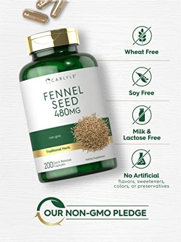 Cápsulas de Semilla de Hinojo Carlyle 480mg | 200 Cápsulas | Suplemento Herbal | Sin OGM - imagen 4