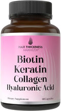 Vitaminas para el Crecimiento del Cabello 4 en 1: Biotina 10000mcg, Queratina, Colágeno Marino y Ácido Hialurónico, Suplemento para Hombres y Mujeres - imagen 1